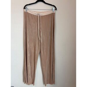 Victoria's Secret Pleated Wide Leg Lounge Pants Gold Champagne Large